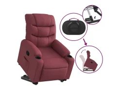 Poltrona Confortável | Poltrona reclinável elevatória tecido vermelho tinto SHL785783