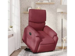 Poltrona Confortável | Poltrona reclinável elevatória elétrica tecido vermelho-tinto SHL310431