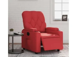 Poltrona Confortável | Poltrona reclinável elétrica couro artificial vermelho SHL586039