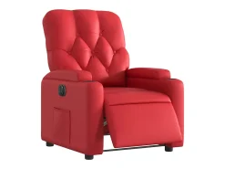 Poltrona Confortável | Poltrona reclinável elétrica couro artificial vermelho SHL586039
