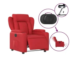 Poltrona Confortável | Poltrona reclinável elétrica couro artificial vermelho SHL146805