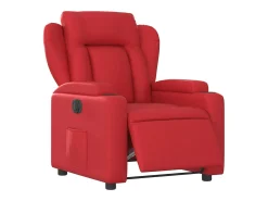 Poltrona Confortável | Poltrona reclinável elétrica couro artificial vermelho SHL146805