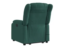 Poltrona Confortável | Poltrona reclinável elevatória de massagens tecido verde-escuro SHL628304