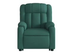Poltrona Confortável | Poltrona reclinável elevatória de massagens tecido verde-escuro SHL628304