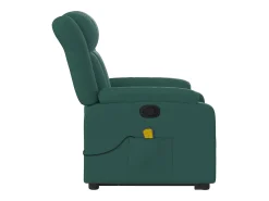 Poltrona Confortável | Poltrona reclinável elevatória de massagens tecido verde-escuro SHL628304