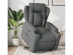 Poltrona Confortável | Poltrona reclinável elevatória tecido cinzento-escuro SHL570840