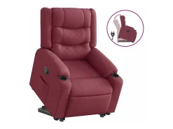 Poltrona Confortável | Poltrona reclinável elevatória tecido vermelho tinto SHL899276