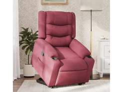 Poltrona Confortável | Poltrona reclinável elevatória tecido vermelho tinto SHL899276