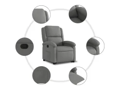 Poltrona Confortável | Poltrona reclinável elevatória tecido cinzento-escuro SHL360274
