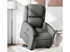 Poltrona Confortável | Poltrona reclinável elevatória tecido cinzento-escuro SHL360274