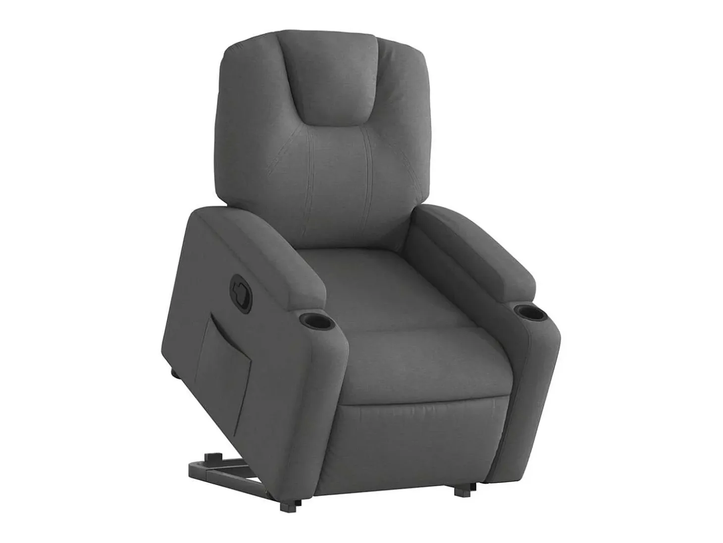 Poltrona Confortável | Poltrona reclinável elevatória tecido cinzento-escuro SHL473566