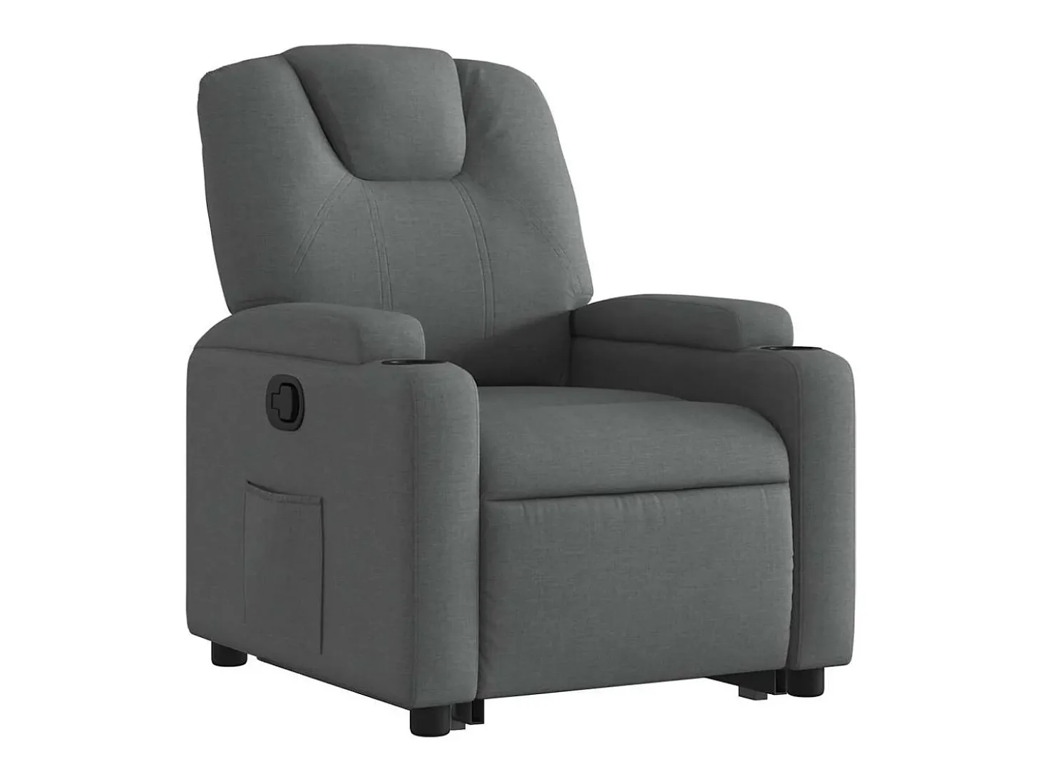 Poltrona Confortável | Poltrona reclinável elevatória tecido cinzento-escuro SHL473566