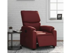 Poltrona Confortável | Poltrona reclinável elétrica couro artificial vermelho tinto SHL696308