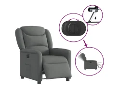 Poltrona Confortável | Poltrona reclinável elétrica tecido cinzento-escuro SHL715343
