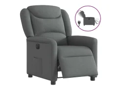 Poltrona Confortável | Poltrona reclinável elétrica tecido cinzento-escuro SHL715343