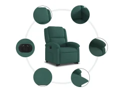 Poltrona Confortável | Poltrona reclinável elevatória elétrica veludo verde-escuro SHL880495
