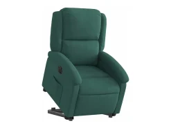 Poltrona Confortável | Poltrona reclinável elevatória elétrica veludo verde-escuro SHL880495