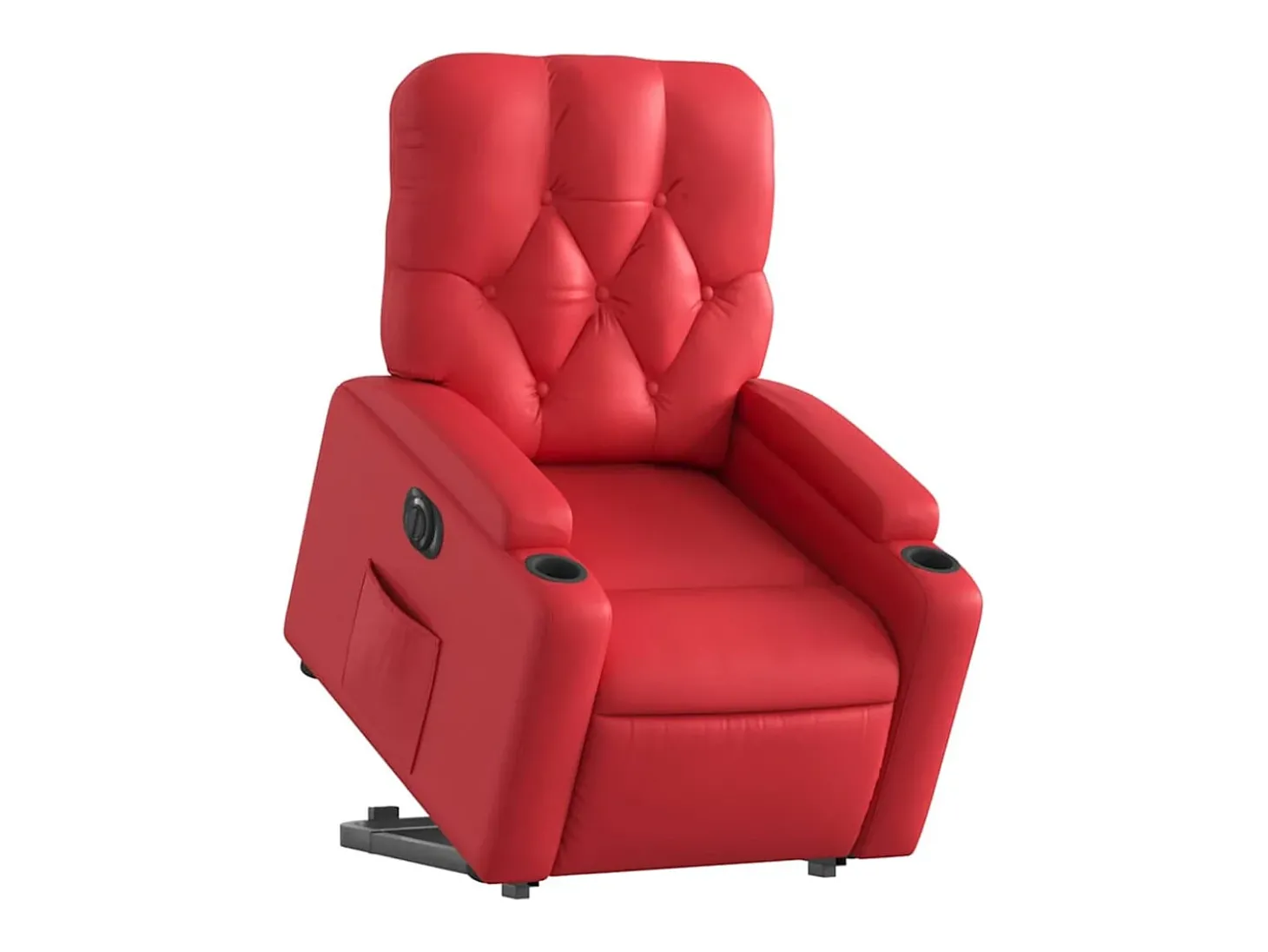 Poltrona Confortável | Poltrona reclinável elevatória elétrica couro artif. vermelho SHL962770
