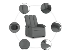 Poltrona Confortável | Poltrona reclinável elevatória tecido cinzento-escuro SHL318504