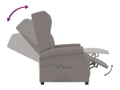 Poltrona Confortável | Poltrona reclinável elétrica tecido castanho-acinzentado SHL120646