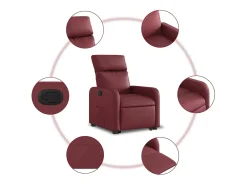 Poltrona Confortável | Poltrona reclinável elevatória couro artificial vermelho tinto SHL478344