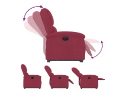 Poltrona Confortável | Poltrona reclinável elevatória elétrica veludo vermelho-tinto SHL80127