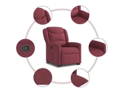 Poltrona Confortável | Poltrona reclinável elevatória tecido vermelho tinto SHL419598