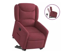 Poltrona Confortável | Poltrona reclinável elevatória tecido vermelho tinto SHL419598