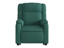 Poltrona Confortável | Poltrona reclinável elevatória de massagens tecido verde-escuro SHL536170