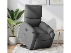 Poltrona Confortável | Poltrona reclinável elevatória tecido cinzento-escuro SHL890792