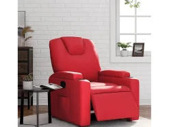 Poltrona Confortável | Poltrona reclinável elétrica couro artificial vermelho SHL708525