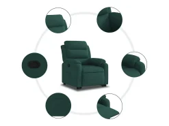 Poltrona Confortável | Poltrona reclinável elevatória veludo verde-escuro SHL271003