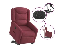 Poltrona Confortável | Poltrona reclinável elevatória elétrica tecido vermelho-tinto SHL141304