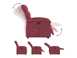 Poltrona Confortável | Poltrona reclinável elevatória elétrica tecido vermelho-tinto SHL493050
