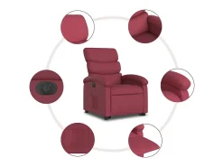 Poltrona Confortável | Poltrona reclinável elevatória elétrica tecido vermelho-tinto SHL493050