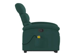 Poltrona Confortável | Poltrona reclinável elevatória de massagens tecido verde-escuro SHL692903