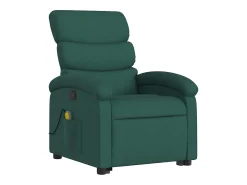 Poltrona Confortável | Poltrona reclinável elevatória de massagens tecido verde-escuro SHL692903