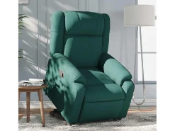 Poltrona Confortável | Poltrona reclinável elevatória tecido verde-escuro SHL825410