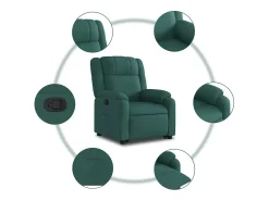 Poltrona Confortável | Poltrona reclinável elevatória tecido verde-escuro SHL825410
