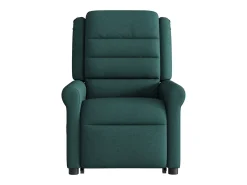 Poltrona Confortável | Poltrona reclinável elevatória de massagens tecido verde-escuro SHL579966