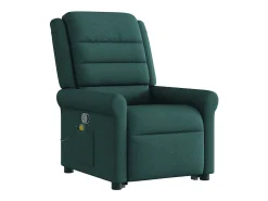 Poltrona Confortável | Poltrona reclinável elevatória de massagens tecido verde-escuro SHL579966