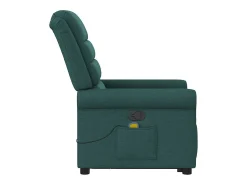 Poltrona Confortável | Poltrona reclinável elevatória de massagens tecido verde-escuro SHL579966