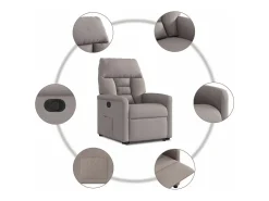 Poltrona Confortável | Poltrona reclinável elevatória tecido cinzento-acastanhado SHL609083