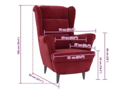 Poltrona Confortável em veludo vermelho tinto SHL308867