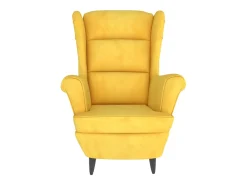 Poltrona Confortável em veludo amarelo mostarda SHL732428