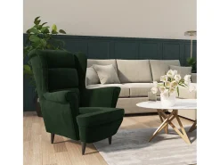 Poltrona Confortável em veludo verde-escuro SHL980194