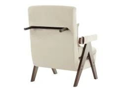 Poltrona conversível em linho bege - com almofada - encosto ajustável em 6 níveis - superfície de dormir 184x56 cm