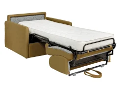 Poltrona conversível express em tecido amarelo - Dormida 100 cm - Colchão 14 cm - CALIFE