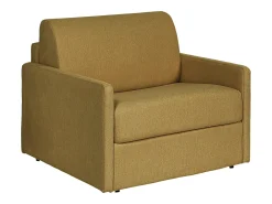 Poltrona conversível express em tecido amarelo - Dormida 100 cm - Colchão 14 cm - CALIFE
