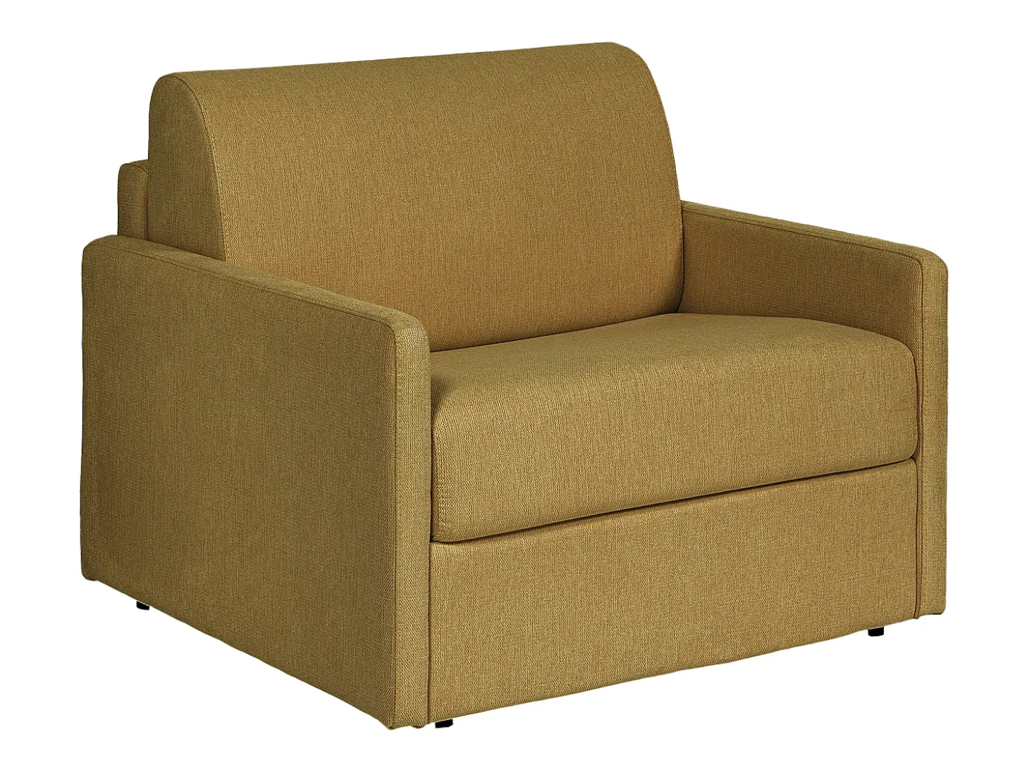 Poltrona conversível express em tecido amarelo - Dormida 100 cm - Colchão 14 cm - CALIFE